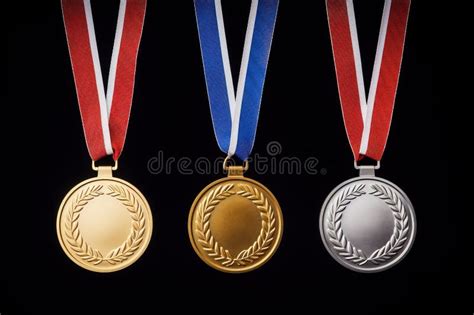 Gold Silver And Bronze Medals Isolated On White Background Generative Ai Stock Illustration