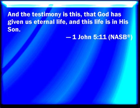 1 John 511 And This Is The Record That God Has Given To Us Eternal
