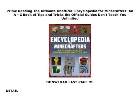 Prime Reading The Ultimate Unofficial Encyclopedia For Minecrafters An