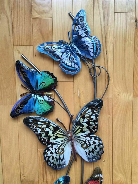 Butterfly Metal Wall Hanging Decor Plaque Garden Fence 27 Inches
