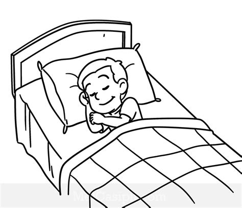 A Page Of Someone Sleeping In Bed Coloring Pages