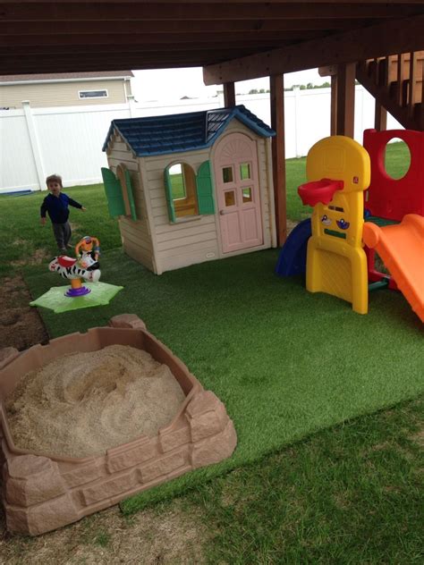 Play Area We Made For The Wasted Space Under The Deck Modern Design