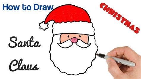 How To Draw Santa Claus Head Christmas Drawings How To Draw Santa