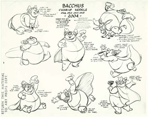 Bacchus Model Sheet Disney Sketches Disney Drawings Cartoon Drawings