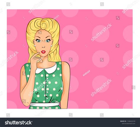 Surprised Female Face Sexy babe Pin vector de stock libre de regalías Shutterstock