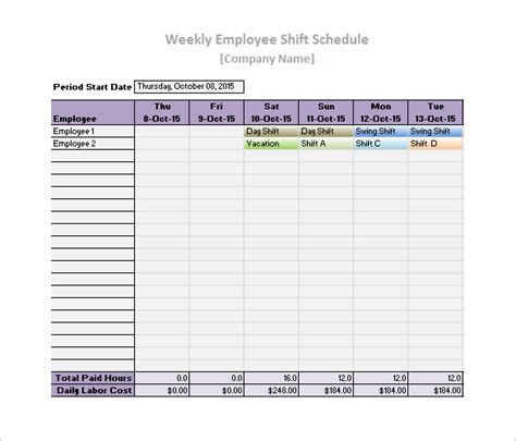 Daily Work Schedule Templates Business Mentor