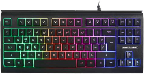 Rainbow LED Backlit Mini Compact Keys Gaming Keyboard With