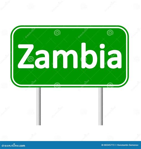 Zambia Road Sign Stock Illustration Illustration Of Highway 80345773