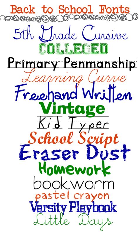 Back To School Fonts For Your Printables And Graphics A Grande Life