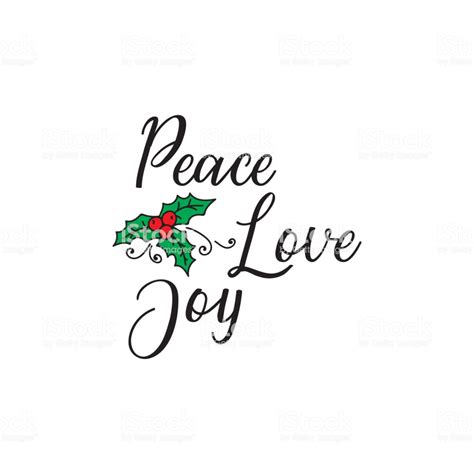 Peace Love Joy Lettering Calligraphy Vector Illustration