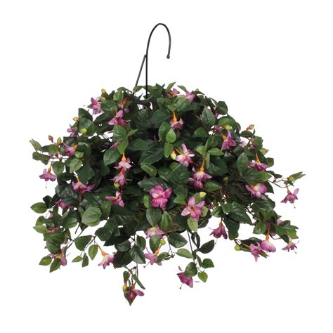 House Of Silk Flowers Artificial Fuchsia Hanging Plant In Basket