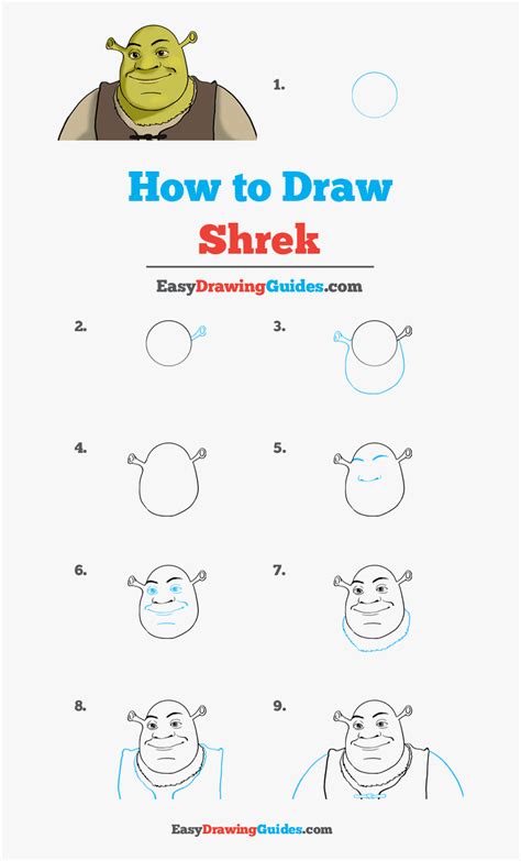 How To Draw Shrek Step By Step Shrek Drawing Easy Hd Png Download