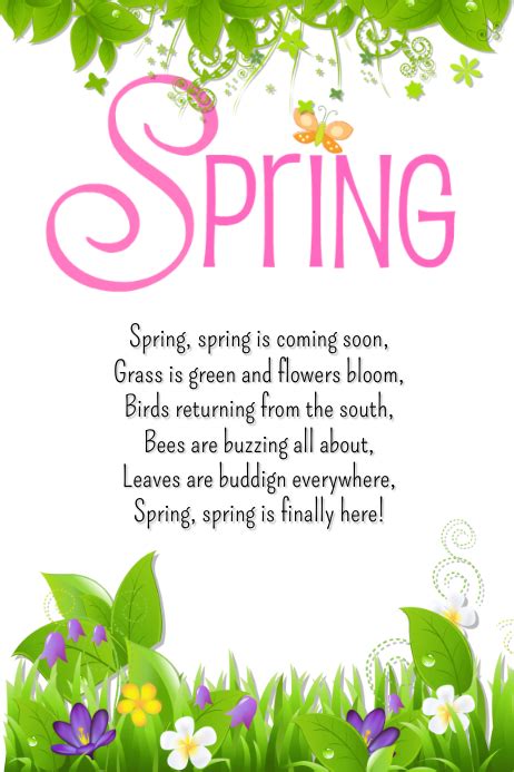 Spring Poem Template Postermywall