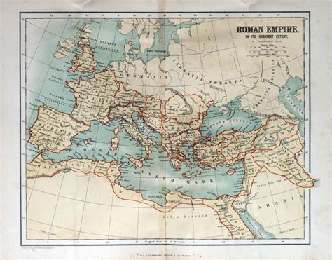 Fotomural Tapiz Antiguo Mapa Del Imperio Romano 1870 Fotomurales