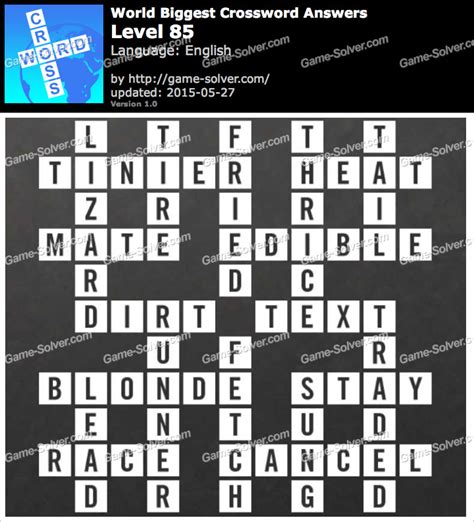 Worlds Biggest Crossword Level 85 Game Solver