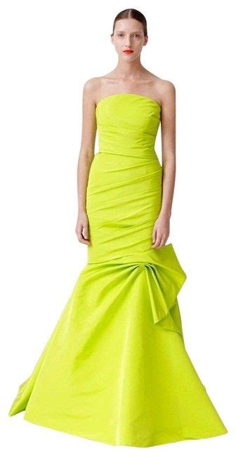 Monique Lhuillier Lime Green 0 Trumpet Evening Strapless Long Formal