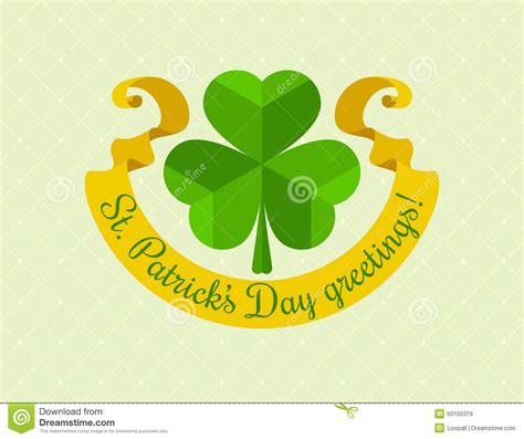 The shamrock is the most iconic symbol of st. Shamrock Symbol For Saint Patricks Day With Ribbon Stock ...