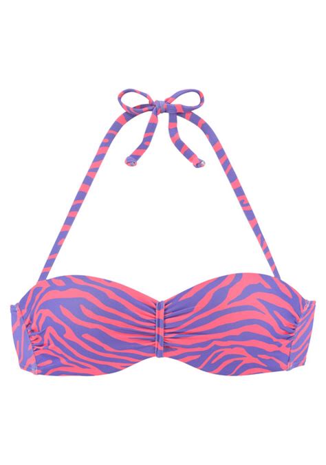 Venice Beach Bügel Bandeau Bikini Top Fjella Violett Koralle Cup B 34 Lascanade