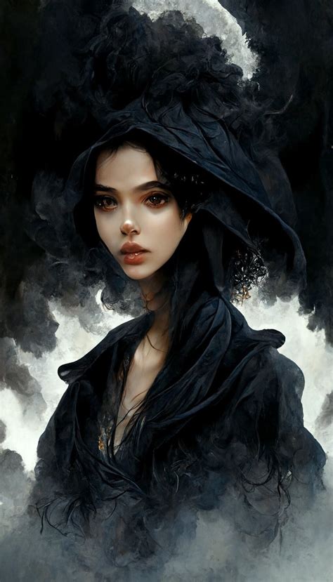 Dark Magic Art Fantasy Art A Young Witch Darkness Aura Etsy