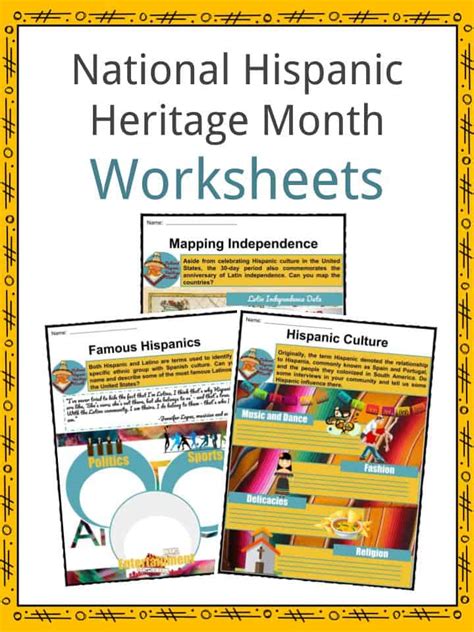 National Hispanic Heritage Month Facts Worksheets And History For Kids