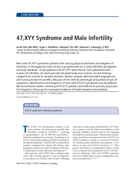 pdf 47 xyy syndrome and male infertility edmund ko