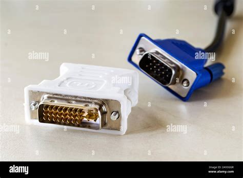 Dvi D Socket Of White Adapter For Blue Vga Socket Monitor Cord Behind