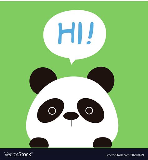 Animal Panda Cartoon Panda Say Hi Background Vector Image