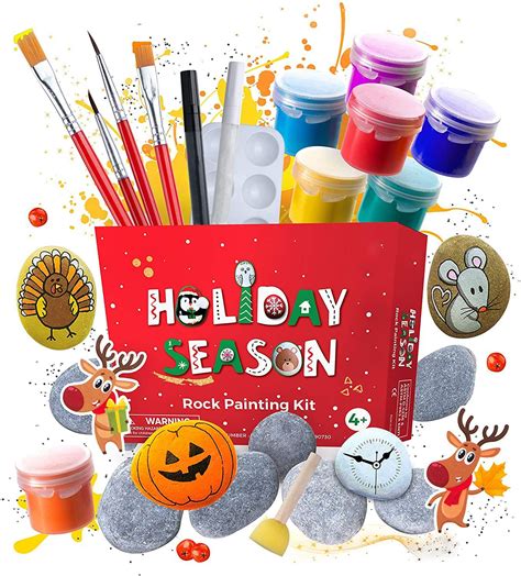 Kids Rock Painting Kit Arts And Crafts For Kids Includes Rocks