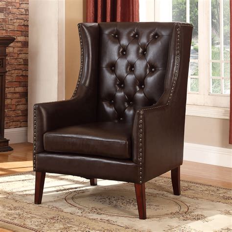 Best Master Furnitures Traditional Faux Leather Executive Chair Brown