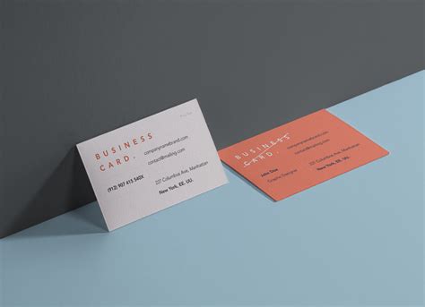 A simple brick tiled background layer to add effect to your construction business card psd template with a little humor to itself. Free Landscape Front & Back Business Card Mockup PSD - Good Mockups