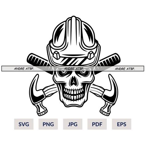 skull with crossed hammers svg carpenter repair skull svg etsy