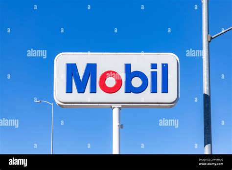 A Picture Of A Mobil Gas Station Stock Photo Alamy