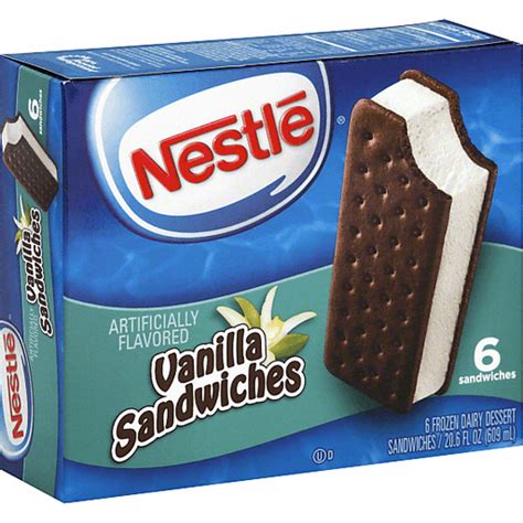 NESTLE Vanilla Ice Cream Sandwiches 6 Ct Box Casey S Foods