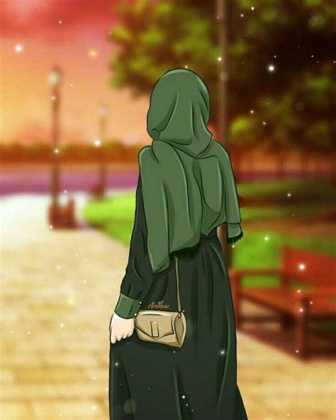 Gambar Anime 3 Sahabat Perempuan Berhijab Muslimah Jilbab Fatimah