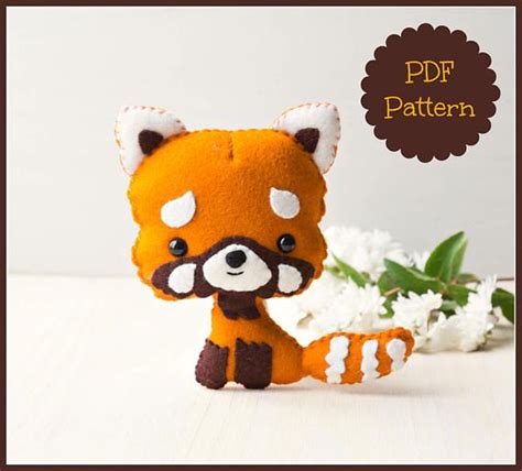 Red Panda Pdf Pattern Etsy In 2021 Stuffed Toys Patterns Felt Toys