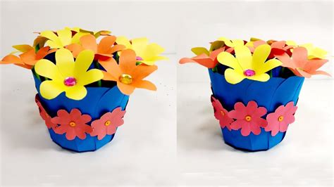 How To Make A Nice Paper Flower Pot Diy Beautiful Paper Pot Jarines