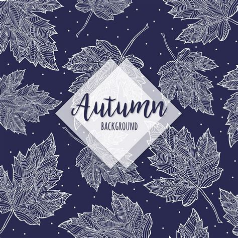 Premium Vector Beautiful Autumn Colorful Hand Drawn Leaves Background