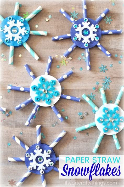 Paper Straw Snowflake Craft I Heart Crafty Things