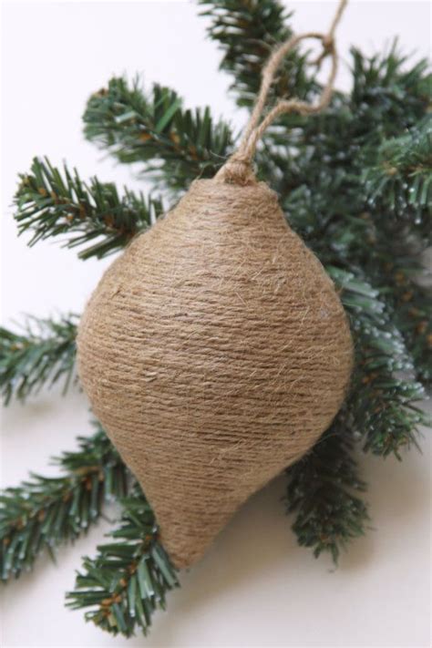 Christmas Ornaments Set Of Three Jute Twine Wrapped Rustic Etsy