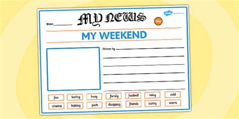 My Weekend Writing Template Primary Resources Ks1 Twinkl