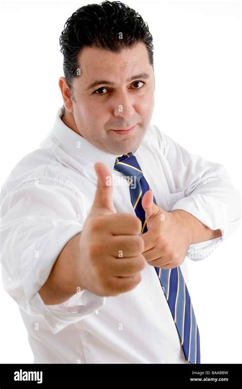 Businessman Showing Approval Gesture Stock Photo Alamy