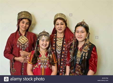 Turkmen Girl In Traditional Clothes Turkmenistan Group Picture Of