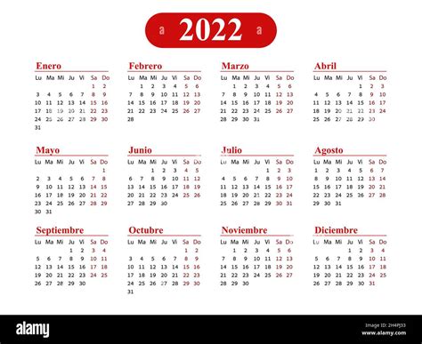 Calendario 2022 Español Fotografías E Imágenes De Alta Resolución Alamy