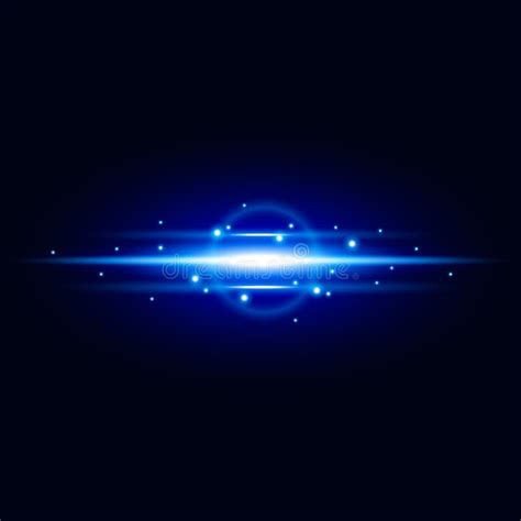 Abstract Blue Light Effect With Shine Bright Vector Background Stock