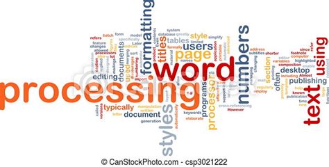 Clip Art Of Word Processing Word Cloud Word Cloud Concept
