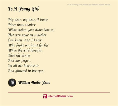 To A Young Girl Poem By William Butler Yeats