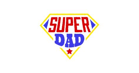 Fathers Day Design Super Dad Superhero Red Blue And Yellow Fathers Day