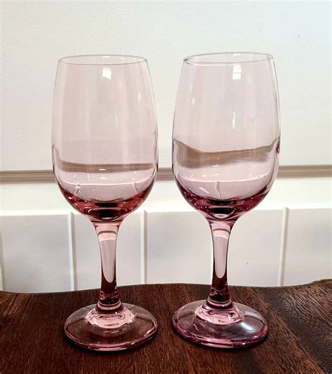 Premier Pink Plum Wine Glasses By Libbey Additional Vintage Etsy