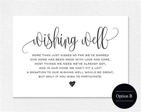 Wishing Well Card Wedding Wishing Well Wishing Well Printable