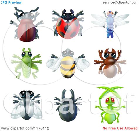 Cartoon Of Cute Beetles And Other Bugs Royalty Free